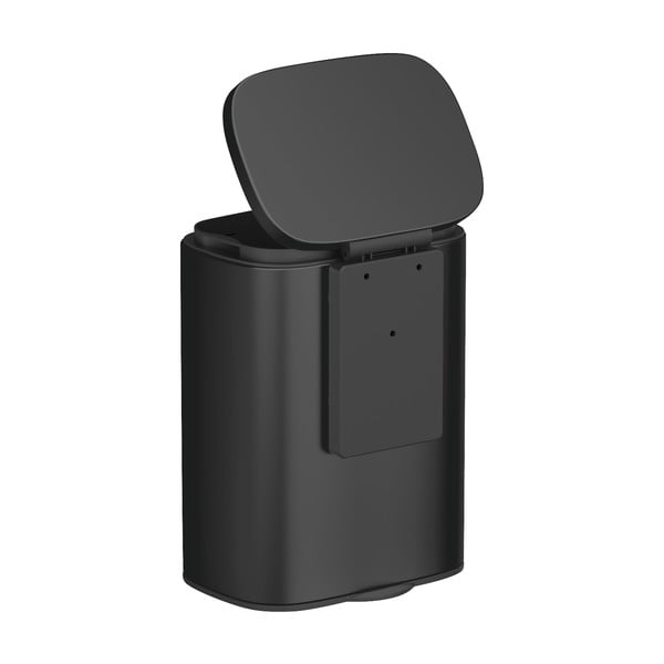 Pattumiera nera in acciaio inox Sare - Wenko-image-3