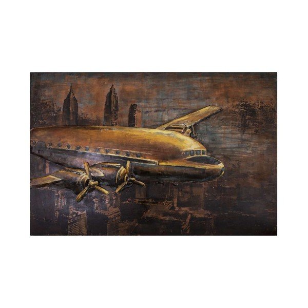 Insegna decorativa in metallo Avion New York, 120 x 80 cm - Antic Line
