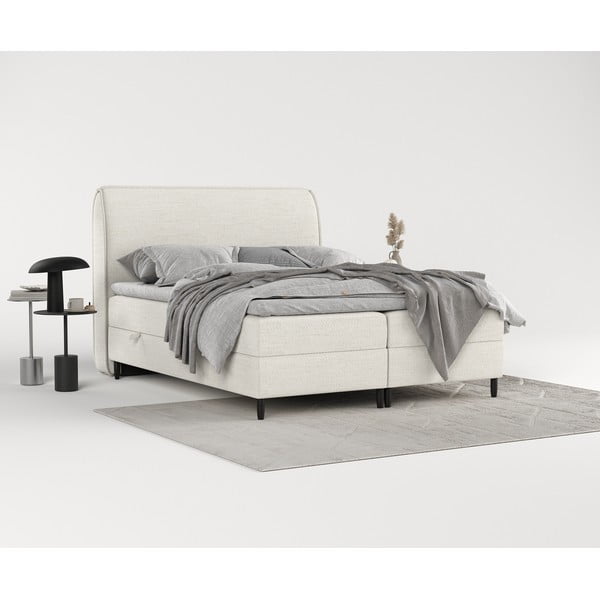 Letto boxspring crema con contenitore 180x200 cm Melba - Maison de Rêve-image-1