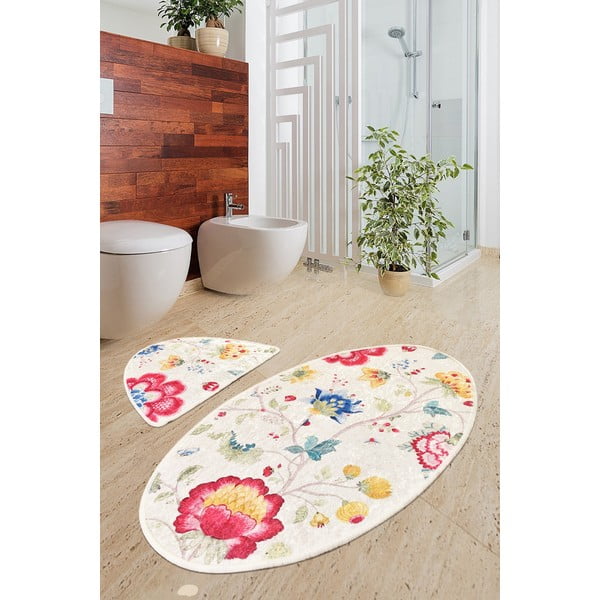 Tappetini da bagno marrone chiaro in set di 2 pezzi 60x100 cm Arya - Foutastic-image-1