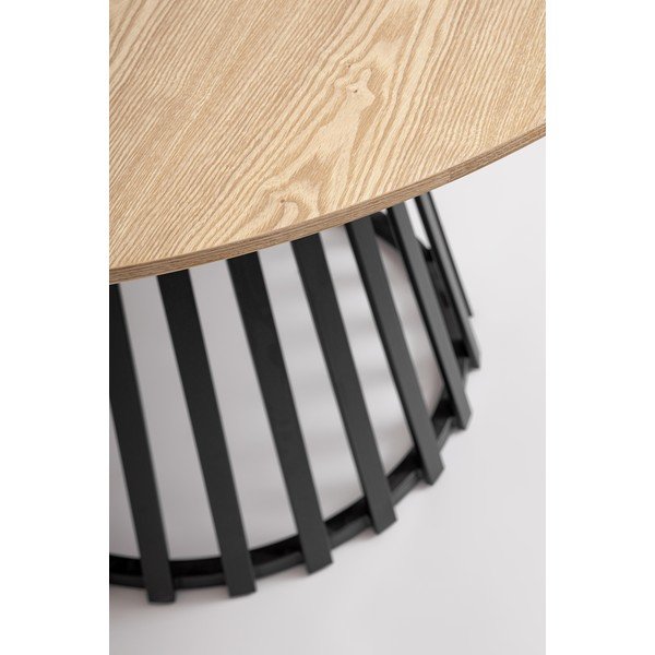 Tavolo da pranzo rotondo con piano effetto frassino ø 120 cm Cillian – Bizzotto-image-3