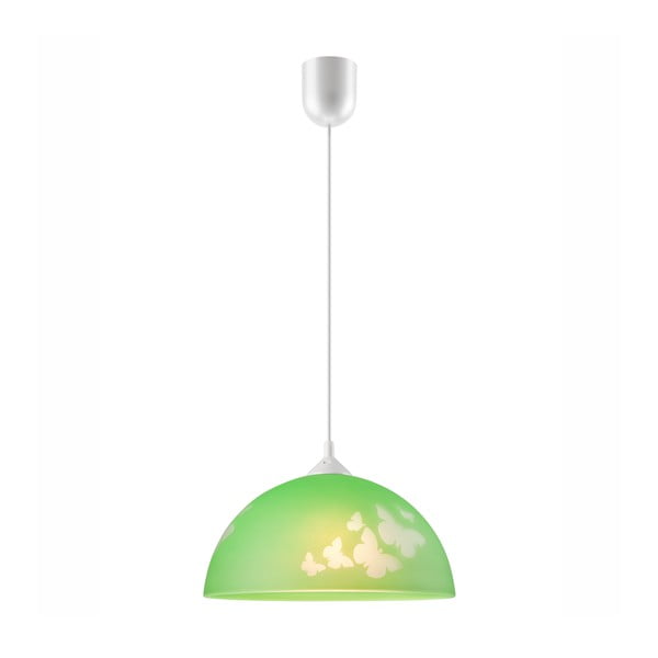 Lampada per bambini verde con paralume in vetro ø 30 cm Mariposa - LAMKUR