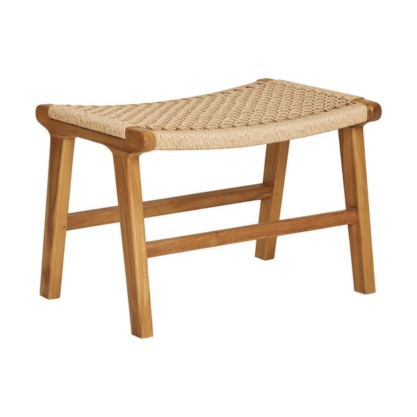 Poltrona con poggiapiedi e trama di colore naturale Derby – House Nordic-image-3