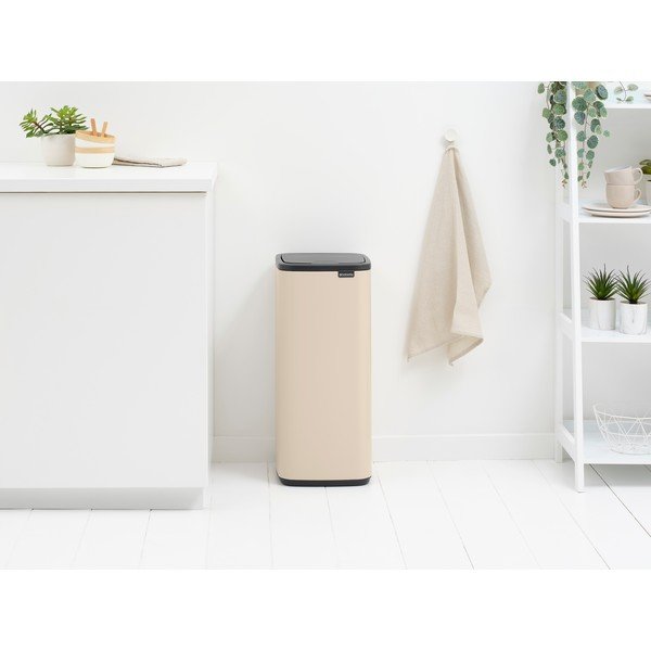 Cestino per la spazzatura beige in acciaio touch 30 l Bo Touch – Brabantia-image-1