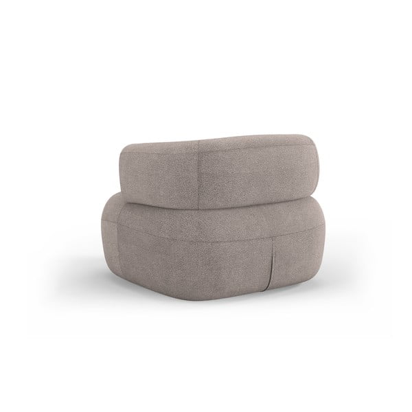 Poltrona beige in tessuto bouclé Jenny - Micadoni Home-image-3