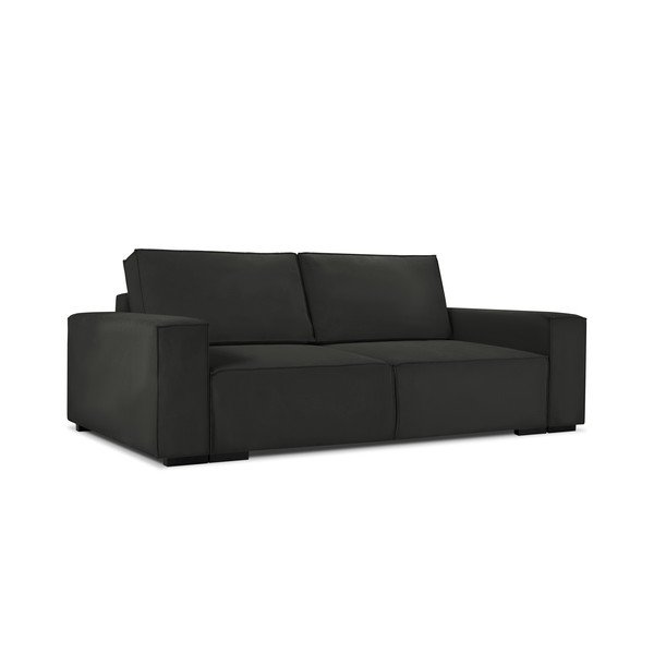 Divano letto in velluto a coste nero Azalea - Mazzini Sofas