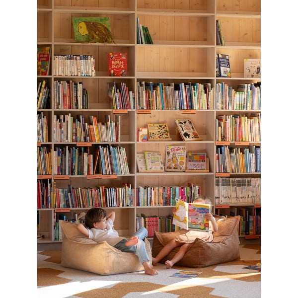 Pouf a sacco per bambini marrone con rivestimento in velluto a coste Chair – Wigiwama-image-3