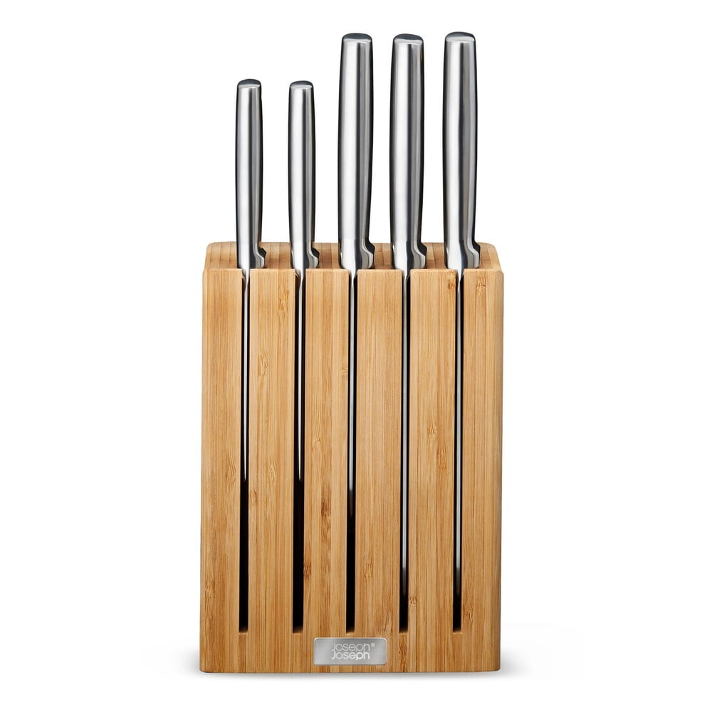 Set di coltelli con lama in acciaio inox e supporto 5 pz Elevate Bamboo – Joseph Joseph | Coltelli