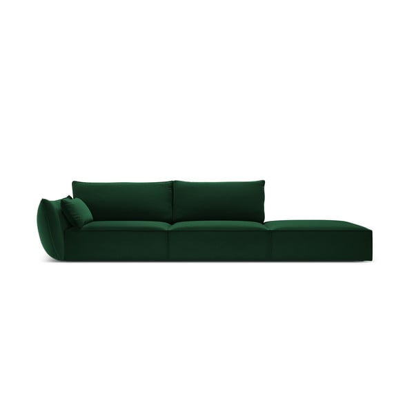 Divano verde scuro con penisola a sinistra con rivestimento in velluto 264 cm Vanda – Mazzini Sofas