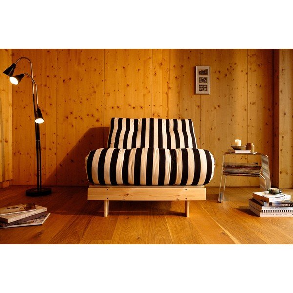 Poltrona stile futon/in legno bianca e nera allungabile Roots – Karup-image-1