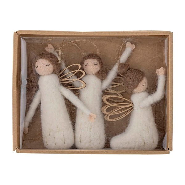 Decorazioni per albero di natale in set in lana 3 pz 13 cm Pavla – Bloomingville-image-3