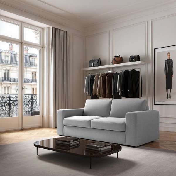 Divano grigio chiaro 218 cm Baga – Rodier-image-1