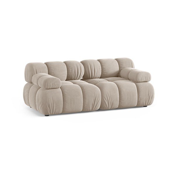 Divano componibile color crema con rivestimento in velluto 188 cm – Micadoni -image-1