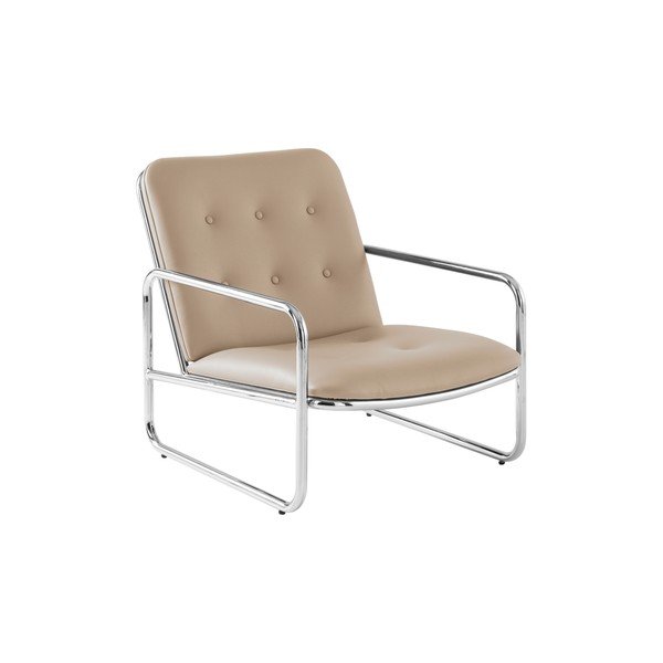 Poltrona beige con rivestimento in finta pelle Almelo – Jotex
