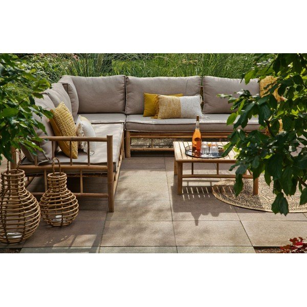 Set da giardino angolare in bambù - Exotan-image-2