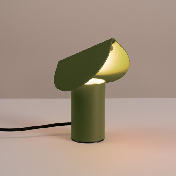 Lampada da tavolo LED color kaki in alluminio (altezza totale 15 cm) BISCUIT – Thoro-image-1