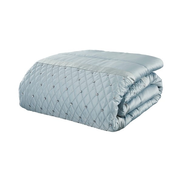 Copriletto in raso blu per letto matrimoniale 240x260 cm Sequin Cluster - Catherine Lansfield-image-2
