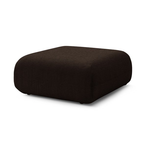 Pouf in velluto a coste marrone scuro Lecomte - Bobochic Paris-image-3