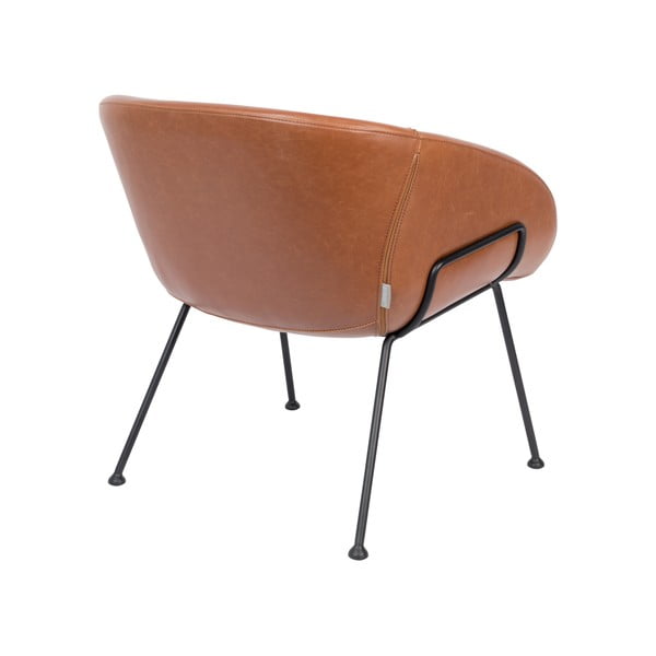 Poltrona in similpelle marrone Feston - Zuiver-image-4