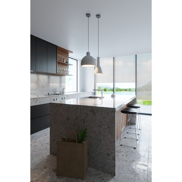 Lampadario grigio chiaro con paralume in calcestruzzo ø 17 cm Mattia – Sollux-image-3