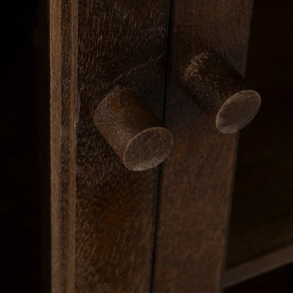 Vetrina marrone in mango massiccio 80x100x40 cm Ravi – Ixia-image-4