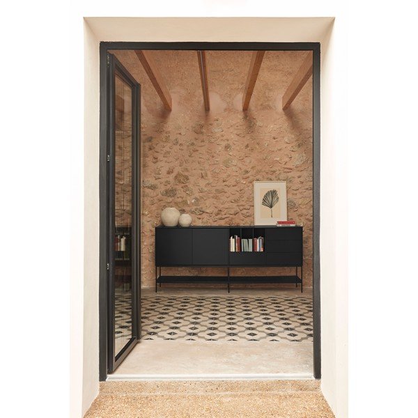 Cassettiera nera 220x98x45 cm Platt – Teulat-image-2