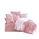 Set copripiumino e federa bianco/rosa in cotone renforcé per letto matrimoniale ed esteso 240x220 cm Soft Geometry – Mila Home Luxury