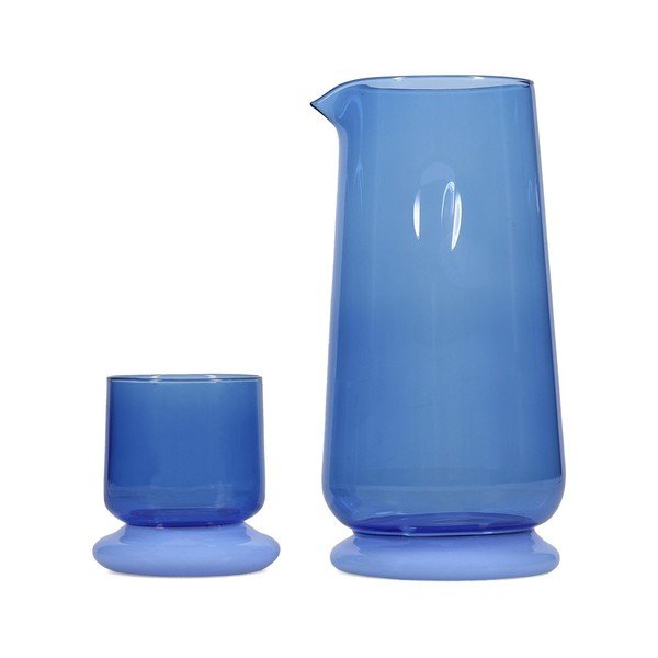 Set di caraffa e bicchiere blu in vetro 1,4 l Marlo – ONA