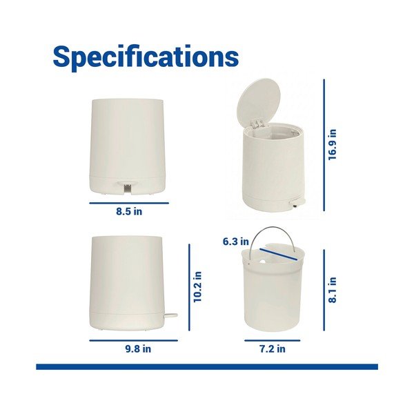 Cestino per la spazzatura color crema in plastica con pedale 5 l Fablo – Wenko-image-4