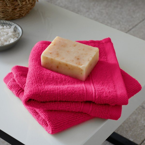 Set di asciugamani per viso e corpo tipo terry rosa scuro in cotone 6 pz Zero Twist – Catherine Lansfield-image-4