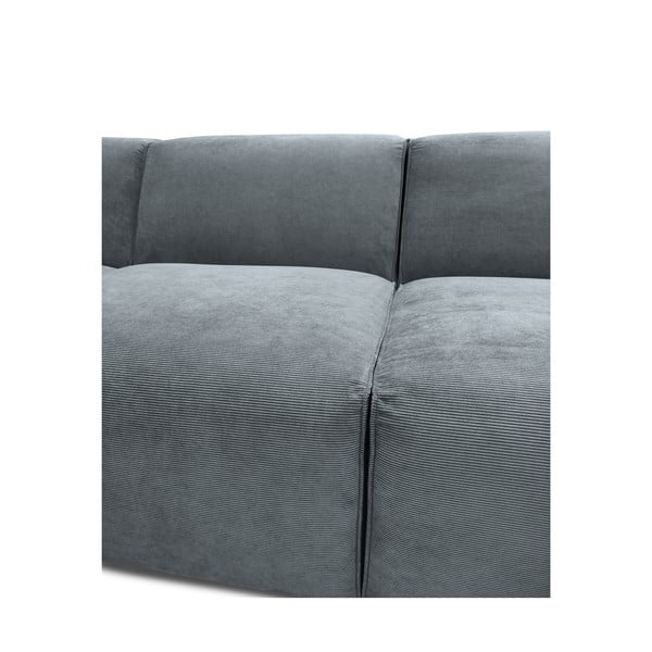 Divano angolare componibile grigio (con penisola a sinistra) con rivestimento in velluto a coste Sting – Scandic-image-4
