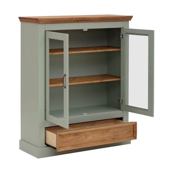 Vetrina in legno di pino verde chiaro 100x120 cm Selma - Støraa-image-3