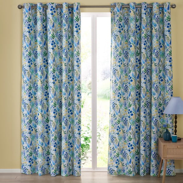 Tende in set verdi/blu 2 pz 168x229 cm Tilly Floral – Catherine Lansfield-image-1