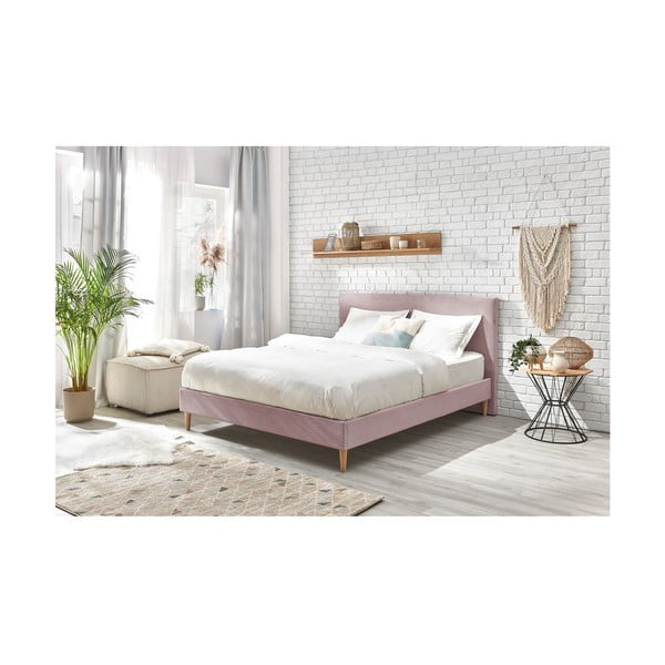 Letto matrimoniale imbottito rosa con griglia 160x200 cm Anja - Bobochic Paris-image-4