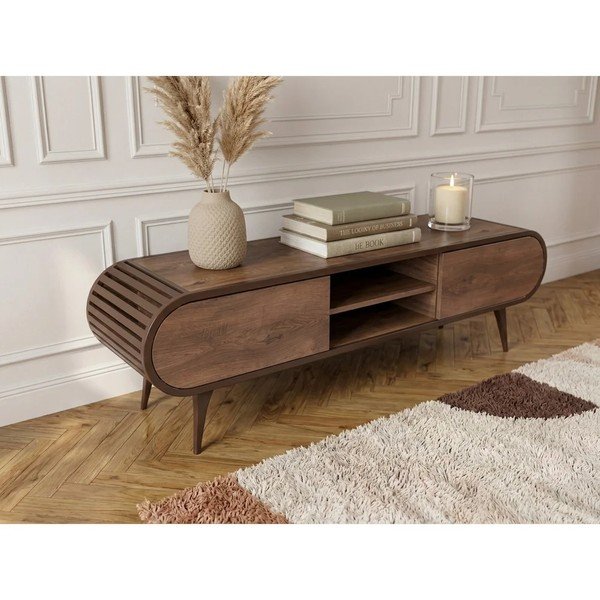 Mobile TV di colore naturale con effetto rovere 180x52x40 cm Billie – Bobochic Paris-image-1