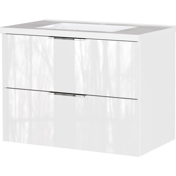 Mobile da lavabo bianco lucido da appendere 81x61 cm Celano – Germania