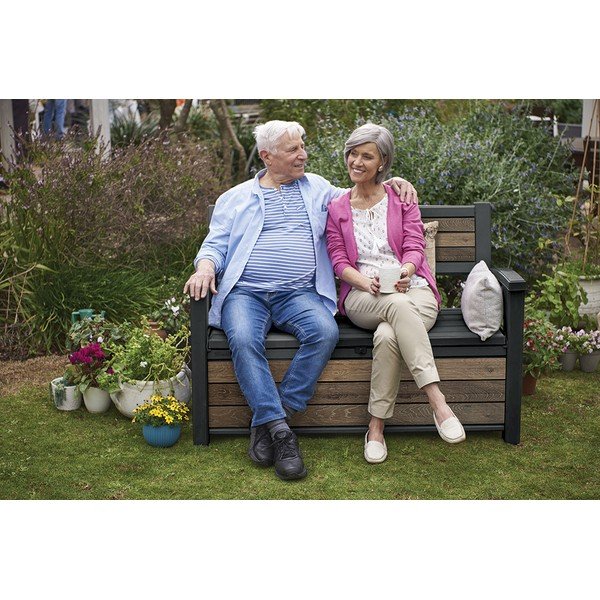 Panca da giardino marrone scuro in plastica Deco – Keter-image-3
