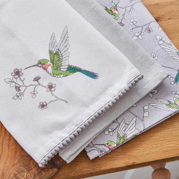 Asciugamani in cotone in set da 3 45x65 cm Hummingbirds - Cooksmart ®-image-1
