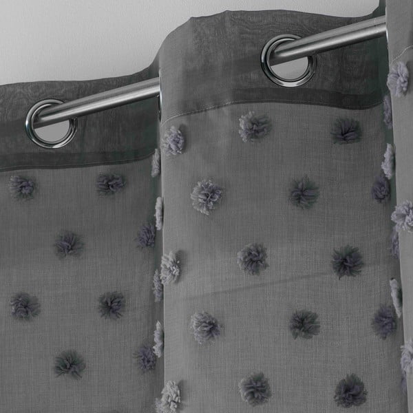 Tenda in voile antracite 140x240 cm Melusine - douceur d'intérieur-image-1