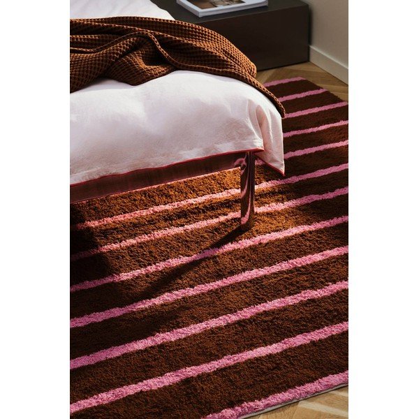 Passatoia rosa/marrone in cotone 80x250 cm Mika – Jotex-image-1