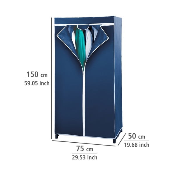 Armadio in tessuto blu 75x150 cm Air - Wenko-image-1