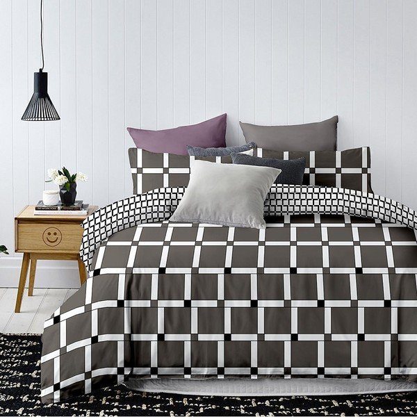 Biancheria da letto singola in microfibra marrone 135x200 cm Wall - AmeliaHome