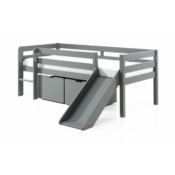 Cassetti grigi sotto il letto dei bambini 2 pezzi Pino - Vipack-image-1