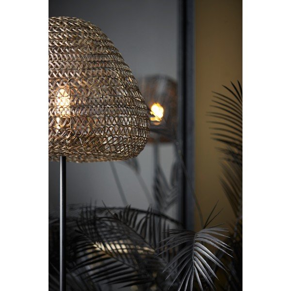 Lampada da terra nero-bronzo opaco con paralume in metallo (altezza 162 cm) Finou - Light & Living-image-2