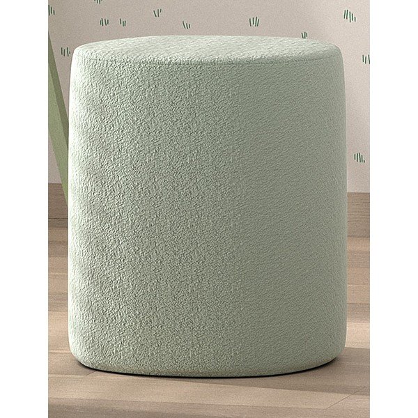 Pouf per bambini verde chiaro in tessuto bouclé MOON - Vipack-image-1