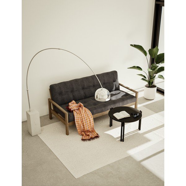 Tavolino rotondo nero in legno di pino ø 60 cm Sticks - Karup Design-image-1