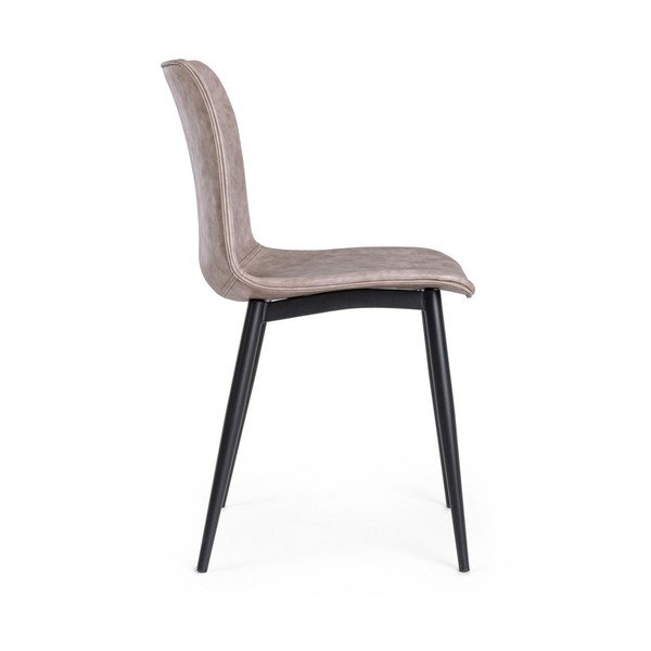 Sedia da pranzo beige in imbottito Kyra – Bizzotto-image-3