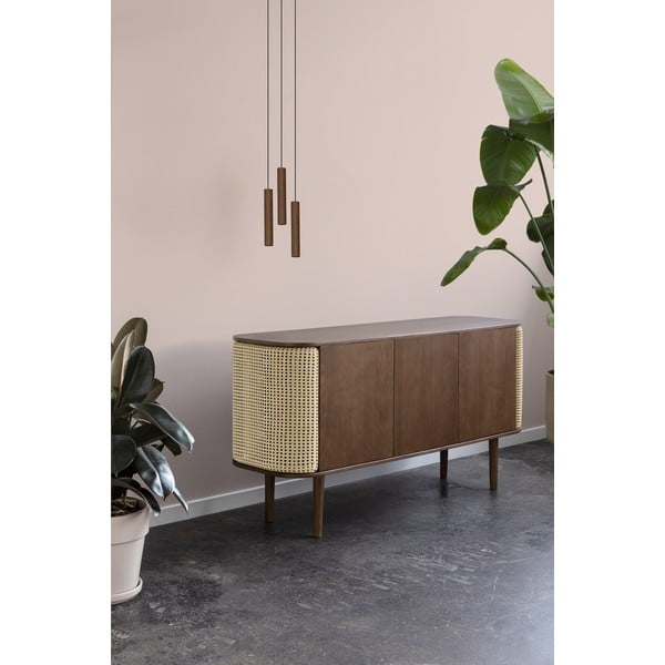 Cassettiera bassa in rovere decorato in colore beige-naturale 150x75 cm Treasures - UMAGE-image-1