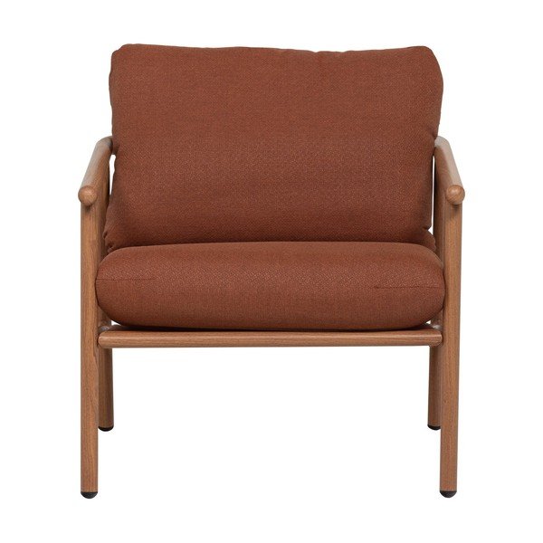 Poltrona da esterno color terracotta in metallo/in imbottito Cavero – WOOOD-image-2