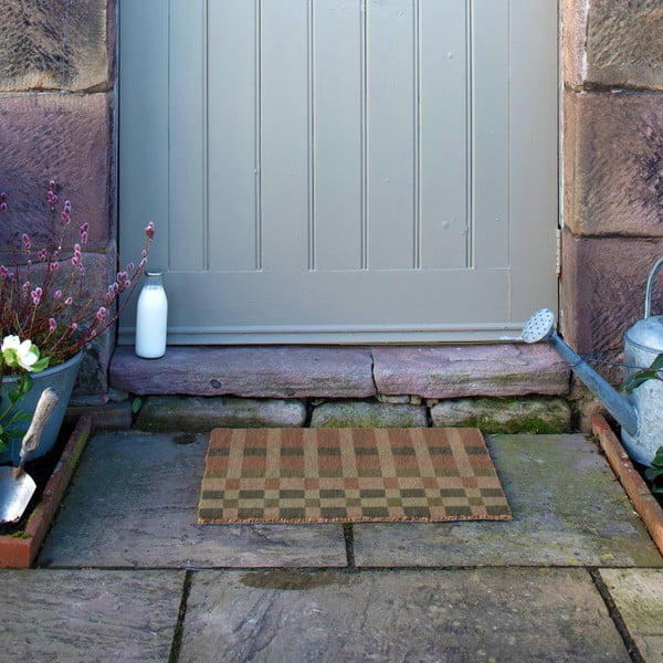 Zerbino in fibre di cocco 40x60 cm Pink and Blue Check – Artsy Doormats-image-4